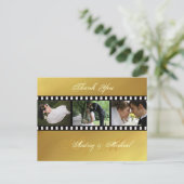 Hochzeit in Gold Vielen Dank Postkarten (Stehend Vorderseite)