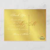 Hochzeit in Gold Vielen Dank Postkarten (Rückseite)