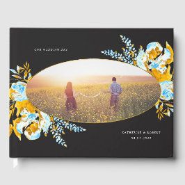 Hochzeit in goldfarbenem Türkis Gästebuch