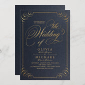 Hochzeit in Goldmedaille Einladung (Vorne/Hinten)