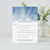 Hochzeit in graublau abstrakter moderner Kunst RSVP Karte (Stehend Vorderseite)