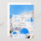 Hochzeit in Griechenland Santorini Fia Insel Einladung (Vorne/Hinten)