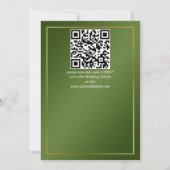 Hochzeit in grüner Weiß Einladung (Rückseite)