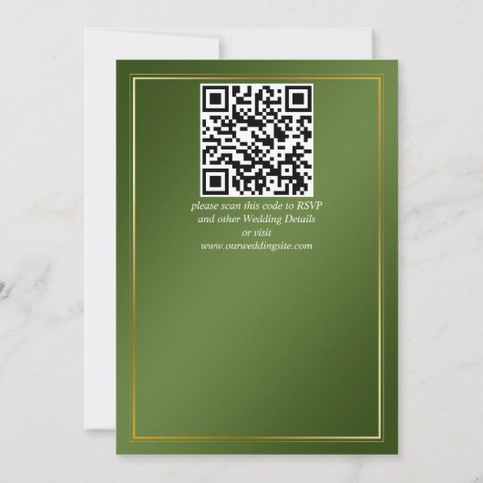 Hochzeit in grüner Weiß Einladung (Rückseite)