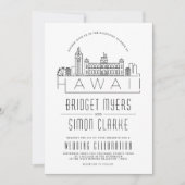 Hochzeit in Hawaii | Stilisierte Skyline-Einladung Einladung (Vorderseite)