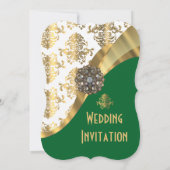 Hochzeit in hellgrün und goldfarben einladung (Rückseite)