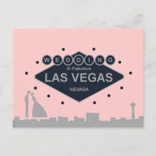 Hochzeit in Las Vegas mit Silhouette Bride & Groom Postkarte