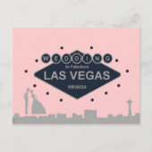 Hochzeit in Las Vegas mit Silhouette Bride & Groom Postkarte (Vorderseite)