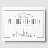 Hochzeit in Las Vegas | Moderner Deko Skyline Gästebuch (Vorderseite)