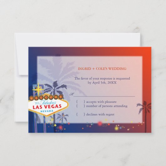 Hochzeit in Las Vegas Nevada UAWG RSVP Karte (Vorderseite)