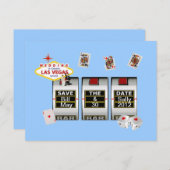 Hochzeit in Las Vegas "Save the Date" Slot Postkar Ankündigungspostkarte (Vorne/Hinten)