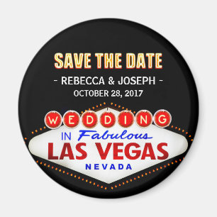 Hochzeit in Las Vegas Schild - Neon Save the Date Magnet