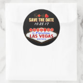Hochzeit in Las Vegas signieren Neon Light Save th Runder Aufkleber (Tasche)