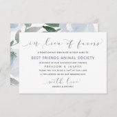 Hochzeit in Lieu der Lieblings Dusty Blue Watercol Dankeskarte (Vorne/Hinten)