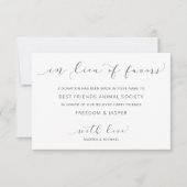 Hochzeit in Lieu der Lieblings Dusty Rose Mauve Dankeskarte (Vorderseite)