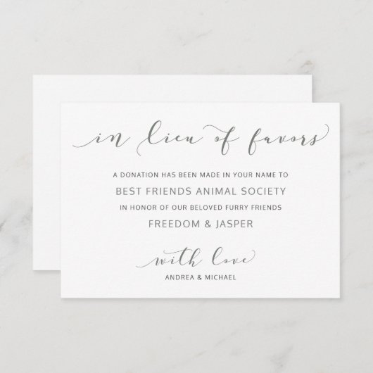 Hochzeit in Lieu der Lieblings Dusty Rose Mauve Dankeskarte (Vorne/Hinten)