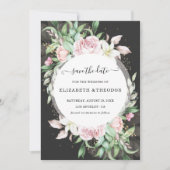 Hochzeit in Luxus, Schwarz und Rosa Save The Date (Vorderseite)