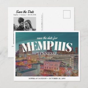 Hochzeit in Memphis - Save-the-Date im Retro-Stil Postkarte