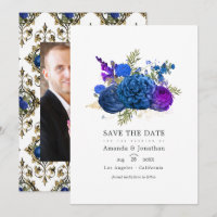 Hochzeit in Navy Blue, Gold und Lila Vintagen Blum