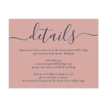 Hochzeit in Navy Blue und Blush Modern Script