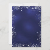 Hochzeit in Navy-Silber-Blume Einladung (Rückseite)