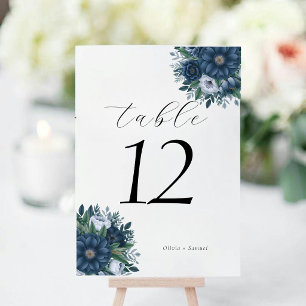 Hochzeit in Navy und Hellblau Tischnummer