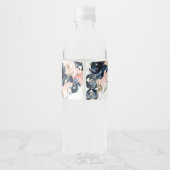 Hochzeit in Navy und Rosa Wasserflaschenetikett (Rückseite)