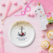 Hochzeit in Navy und Rot Pappteller (Party)