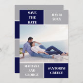 Hochzeit in Navy und Silber speichern Sie das Datu Save The Date (Vorne/Hinten)