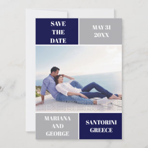 Hochzeit in Navy und Silber speichern Sie das Datu Save The Date