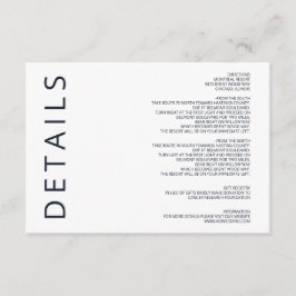 Hochzeit in Navy und White Elegante Moderne Minima Begleitkarte