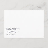 Hochzeit in Navy und White Elegante Moderne Minima Begleitkarte (Rückseite)