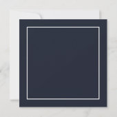 Hochzeit in Navy und White Elegante Moderne Minima Einladung (Rückseite)