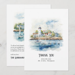 Hochzeit in Newport, Rhode Island Dankeskarte