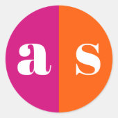 Hochzeit in Orange und Magenta, rosa Runder Aufkleber (Vorderseite)