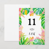 Hochzeit in Paradise Tischnummer Card (Vorne/Hinten)