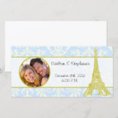 Hochzeit in Paris - Ankündigung des Blue Damask Fo (Vorne/Hinten)
