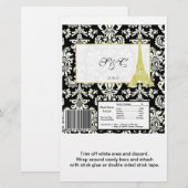 Hochzeit in Paris Black Damask Large Candy Wrapper (Vorne/Hinten)