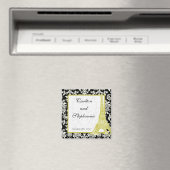 Hochzeit in Paris Black Damask Magnet Gefallen (In Situ (Geschirrspüler))