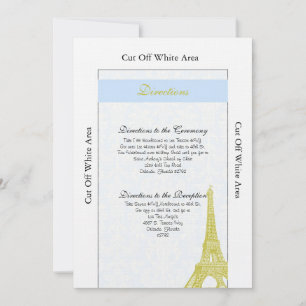 Hochzeit in Paris Blue Damask Directmailing Card Einladung