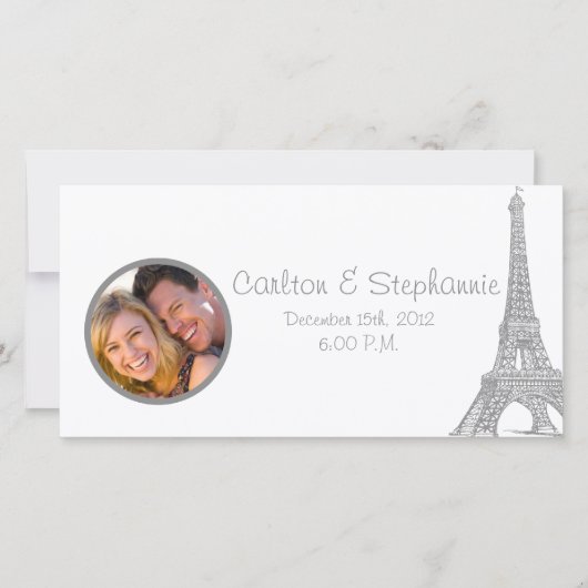Hochzeit in Paris Foto Ankündigung (Vorderseite)
