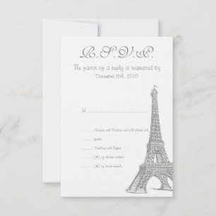 Hochzeit in Paris RSVP Card Einladung