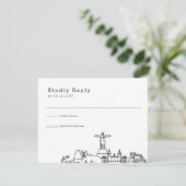Hochzeit in Rio De Janeiro | Stilisierte Skyline-U RSVP Karte (Stehend Vorderseite)