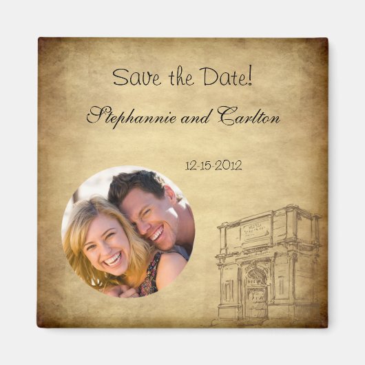 Hochzeit in Rom Ankündigung Magnet (Vorne)