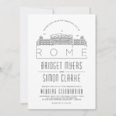 Hochzeit in Rom | Stilisierte Skyline-Einladung Einladung (Vorderseite)