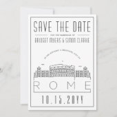 Hochzeit in Rom | Stilisierte Skyline Save the Dat Einladung (Vorderseite)