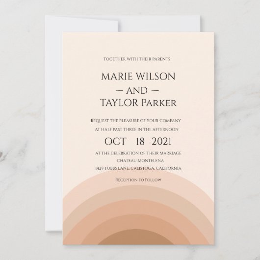 Hochzeit in Rosa Einladung (Vorderseite)