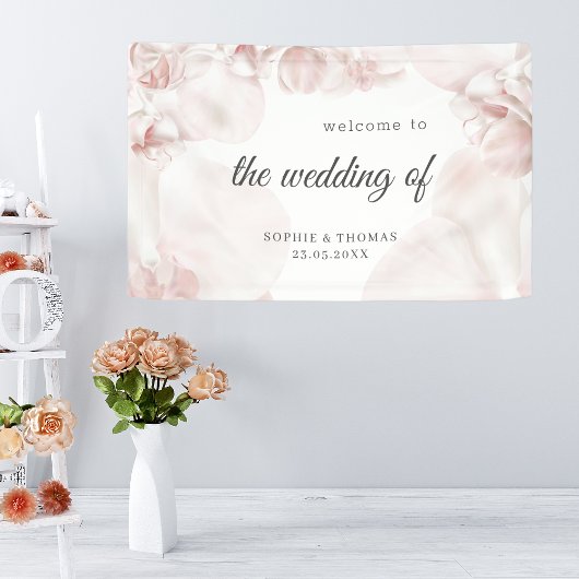 Hochzeit in Rosa-Orchideen Banner