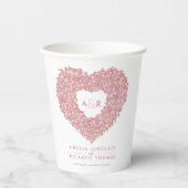 Hochzeit in Rosa Tulpe Blume Pappbecher (Vorderseite)