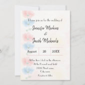 Hochzeit in Rosa und Blau Einladung (Vorderseite)